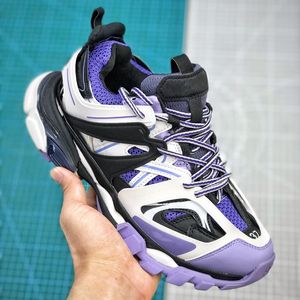 Violet Noir Paris Track 3.0 Tess Hommes Femmes Triple S Cross Casual Chaussures Clunky Sneaker Gris Mesh Respirant Papa Chaussure Randonnée Espadrilles