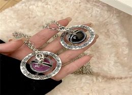Colliers violet noir saturne or Anime Nana Manga planète pendentif en cristal chaîne de pull bijoux de mariage à la mode femme 2129029