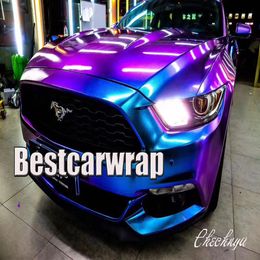 Purple Blue Sparkle Chameleon Gloss Vinyl Car wrap styling shift bekleding Folie Flip - flop Film Met Luchtbel 1 52x20m 5x67274w