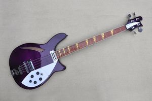 Purple Body 4 Strings Electric Bass Guitar met Rosewood Fretboard Flame Maple Fineer Chrome Hardware bieden aangepaste services