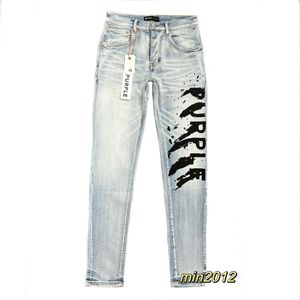 Paarse jeans Heren jeans Designer Elastisch Casual Lang Heren Zomer Nieuwe stijl Slim Fit Casual jeans Maat 30-38
