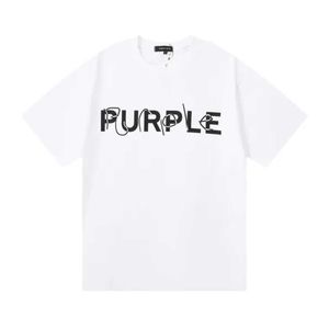 Purple Brand 2023ss T-shirts Couleur Coton imprimé Lâche Casual Hommes et femmes T-shirt à manches courtes 2 7V0I
