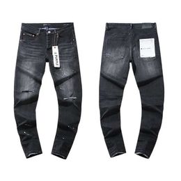 Brand violet 2024 New Jeans High Street Black Hole Design Fat Man Straight Jeans Slim Jeans