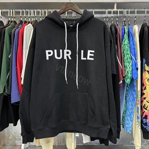 Purple-Brand 24ss sweats à capuche noir blanc coton imprimé lâche décontracté hommes et femmes à manches longues mode sweat à capuche tendance haut de gamme