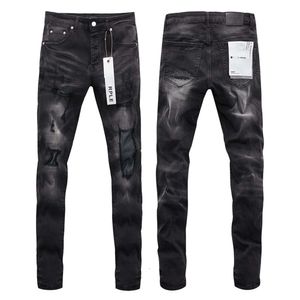 Purple Brand Denim American High Street Patched Anduisesed Slim Fit Jeans rectos