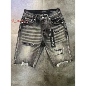 Créateur de marque violette pour hommes jeans violets shorts rue Hip Hop décontracté le genou court jean vêtements de haute qualité shorts denim jeans femme régulière C33a