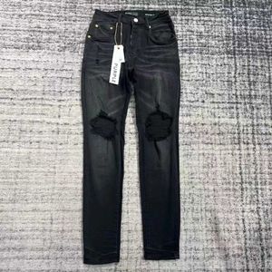 Purple-Brand Fashion Mens Jeans Cool Style Luxe Designer Denim Pant Divered Ripped Biker Black Blue Jean Slim Fit Motorcycle Maat 28-4090SY