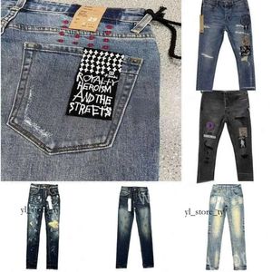 Paarse merk modetrend Kusbi ontwerper Ksubi heren skinny jeans 2024 denim broek Distressed Ripped Biker zwarte Jean slim fit jeanss 5458