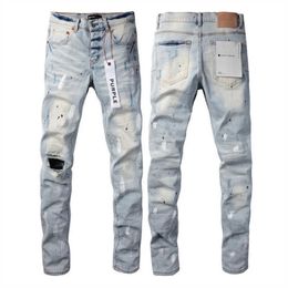 Paarse merk jeans 2024 lente ontwerper heren denim broek mode broek recht ontwerp retro streetwear casual joggingbroek usa high street P8xd