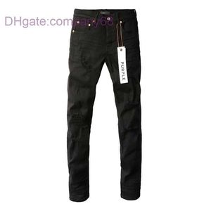 Jeans pour hommes de marque Purple Brand Jeans American High Street Black Distressed 9022