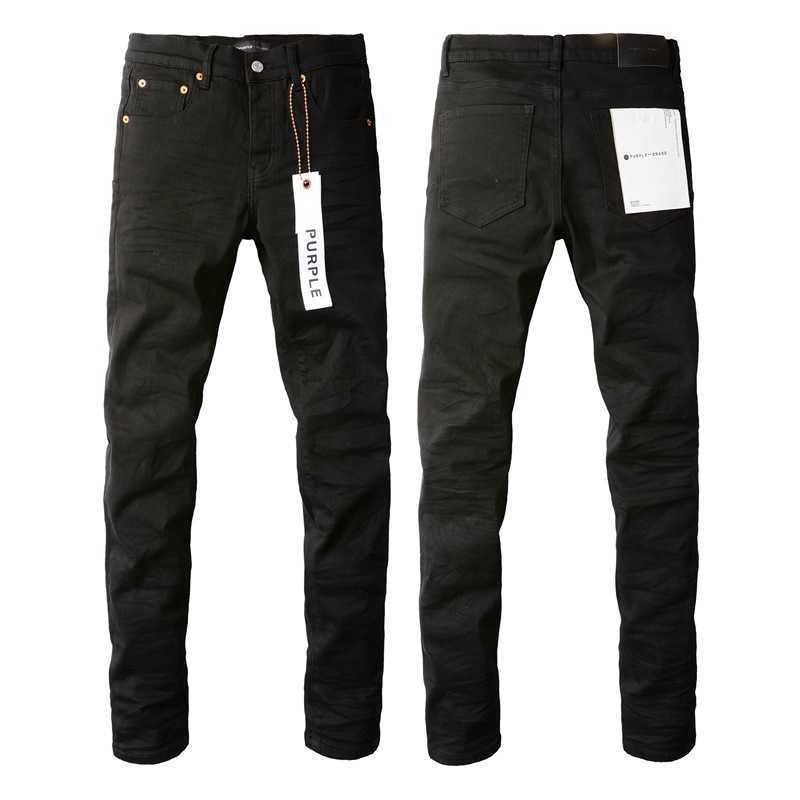 Lila varumärke jeans amerikanska high street svart veckad grundläggande