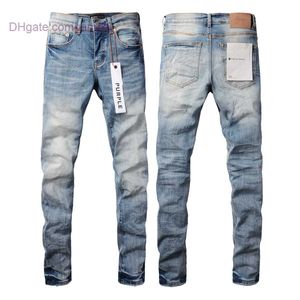 Jeans pour hommes de marque Purple Brand Jeans American High Street Blue Patch