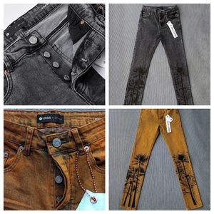 Purple Brand Jeans American High Street Blue Distressed 2024 New Fashion Trend Hoge kwaliteit jeans