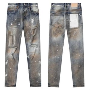 Jeans de marque violette American High Street Jeans Hole Purple Ruin Robin Religion Pantal