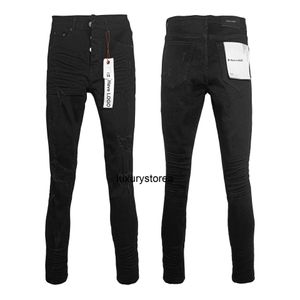 Jeans de marque violette American Straight Leg High Street en détresse Hip-Hop Slim Fit Jeans