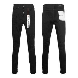 Paarse merk jeans Amerikaans rechte been high street verontruste trendy hiphop slank fit jeans