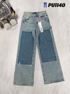 Jeans en jean pourpre en jeans en jean pour hommes et femmes jeans Hip Hop Pantalon à jambes droites en détresse en détente pantalon en denim Slim Fit Mans Street Wear pantalon lavé