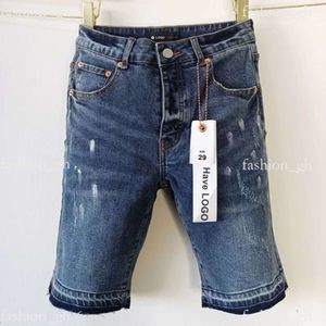 Paarse merk jeans ontwerper heren jeans shorts broek hiphop casual korte knie lenght Jean Clothing 29-40 plus maat hoge kwaliteit shorts denim jeans 275
