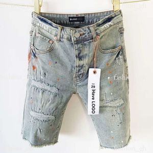 Paarse merk jeans ontwerper heren jeans shorts broek hiphop casual korte knie lenght Jean Clothing 29-40 plus size hoge kwaliteit shorts denim jeans 353