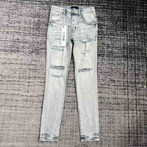 Designer en jeans de marque violette pour hommes déchirés en denim réguliers dérangés lavés Old Long Fashion Hole Stack32