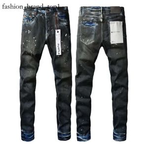 Purple Brand Jeans Mode Homme Violet Jeans Pantalon Designer Noir Skinny Autocollants Lavage Clair Déchiré Moto Rock Revival Joggers True Religions Hommes Violet 8749