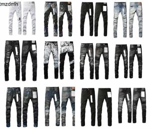 Purple Brand Jeans for Men dames broek paarse jeans zomergat Hight Quality borduurwerk paarse jean denim broek heren jeans p1w5#