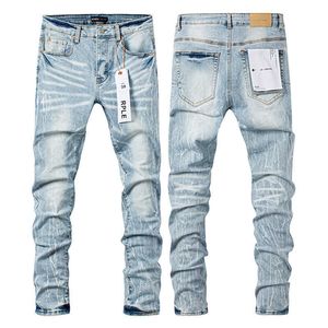 Paarse merk jeans gepersonaliseerde kattenbaard Amerikaan losse rechte poot jeans