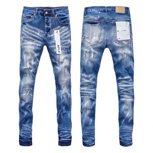 Paarse merk jeans lente nieuwe Koreaanse elastische afslankbroek