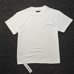 PURPLE BRAND Hommes décontracté pur coton à manches courtes col rond ample classique pur blanc T-shirt