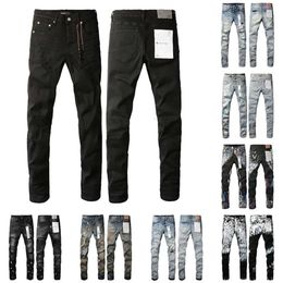 Paars merk herenontwerper Jean dames spijkerbroek lage rijen broek rechtstreeks ontwerp retro streetwear zweetwedstrijd denim lading heup zwarte broek