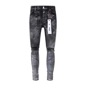 PAARSE BRAND stijl straat trendy merk jeans met middelhoge taille, hot stamping slim fit leggings