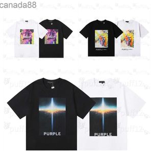 T-shirt de marque violette 2024SSSS Designer pour hommes T-shirt Luxury Casual Summer Loose High Quality Couleur imprimé Tshirt High Street Hip Hop Sleeve Short Tsh 88i2
