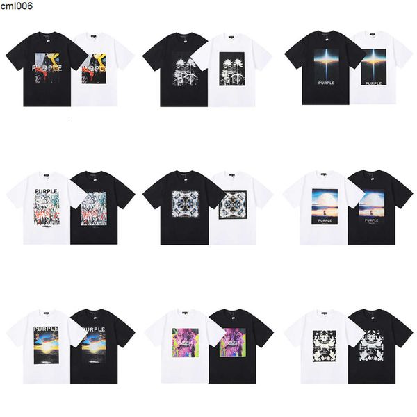 Camiseta de marca púrpura Camisetas de diseñador Camiseta de manga corta de verano para hombre Negro Blanco Moda Hombres Mujeres Camisetas con letras Camiseta de lujo 8mvd Sswh