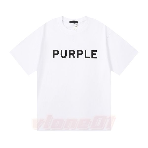 Brand Purple T-shirts Designer Mens T-shirt High Street Printing Tees Couples Casual Loose Tops Short Sleeve Taille S-XL 3719