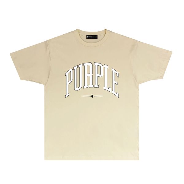 t-shirt de marque violet t-shirt de créateur pour femmes et hommes à la mode à manches courtes PUR029 T-shirt à manches courtes imprimé lettre incurvée taille S-XXL