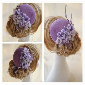 Chapeaux de mariée violets 100 accessoires de mariée à la main