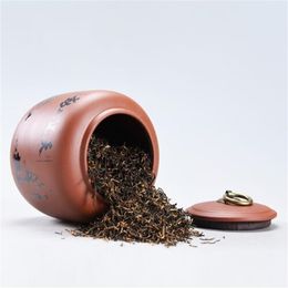 Paarse klei theepot keramische pot huishoudelijke verzegelde pot pu 'er zwarte thee en groene opslagpot Gunstige jar288J
