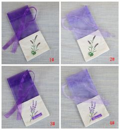 Sac de sachet de lavande en organza de coton violet bricolage fleur séchée douce Bursa garde-robe sac cadeau anti-moisissure sac de parfum entier DBC BH8340612