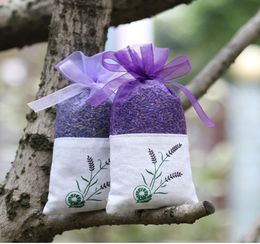 Purple Cotton Organza Lavender Sachet Sag Diy Fleur séchée Bursa Douce armoire Mouloudproof Gift Sac Lin4578533909