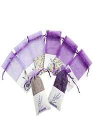 Purple Cotton Organza Lavender Sachet Sag Diy Fleur séchée Bursa Douce armoire Mouloudproof Gift Sac DH48635583073