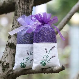 Bolsa de bolsita de organza y lavanda de algodón púrpura, bolsas de regalo de flores secas DIY, bolsas a prueba de moho para armario, bolsa de paquete de fragancia TH1025