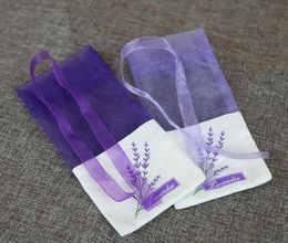 Sachets de lavande en Organza de coton violet, bricolage de fleurs séchées, bourse douce pour garde-robe, anti-moisissure, cadeau de fumée, Bag8916966
