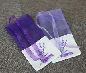 Bolsitas de lavanda de Organza de algodón púrpura, bolsa de regalo de humo a prueba de moho para armario de flores secas DIY, 8916966