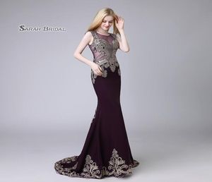 Paarse Kristallen Zeemeermin Zwarte Kralen Galajurk 2019 Sexy Elegante Kralen Vestidos De Festa Avondkleding Formele Gelegenheidsjurk4483931