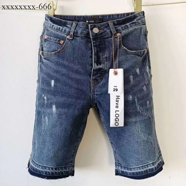 Shorts denim violet pantalon empilé ksubi