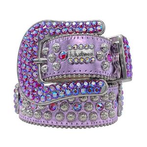 Violet Designer Mode Bb Simon Ceintures pour Hommes Femmes Ceinture Diamant Brillant Noir Bleu Blanc Multicolore avec Strass Bling Comme Bir237d