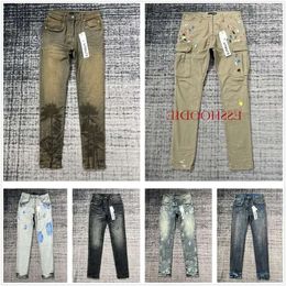 Pantalones Vaqueros morados de diseñador Para Hombre, Pantalón de senderismo rasgado, Hip Hop, moda de venta al por menor, marca, Pantalones Vaqueros Para Hombre tech2023