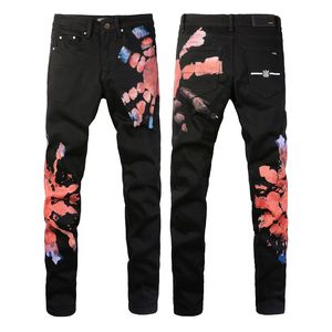 Paarse Designer Jeans Heren Knie Skinny Maat 28-40 Motorfiets Trendy Lange Rechte Gat High Street Denim Groothandel Shorts Strandbroek Jodhpur