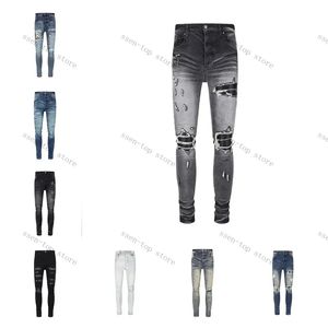 Paarse designer jeans heren Jean Purple Designer broek pantalones heren heren scheurd jeans recht gewone denim tranen gewassen oude jeans lang 2023