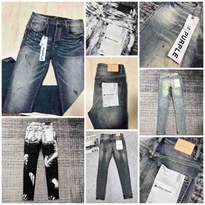 Paarse Designer Jeans Herenbroek Pantalones Gescheurd Recht Normaal Denim Tranen Gewassen Oude Lange Jeans6qoa